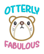 Load image into Gallery viewer, Otterly Fabulous machine embroidery design (4 sizes included) DIGITAL DOWNLOAD