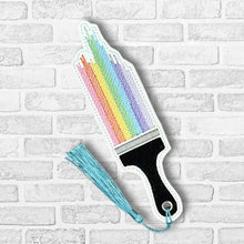Load image into Gallery viewer, Paintbrush 5x7 bookmark/bag tag/ornament machine embroidery design DIGITAL DOWNLOAD