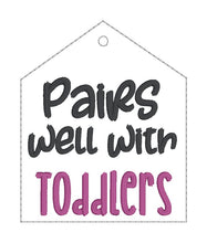 Load image into Gallery viewer, Parenting wine tags (set of 4 designs) machine embroidery design DIGITAL DOWNLOAD