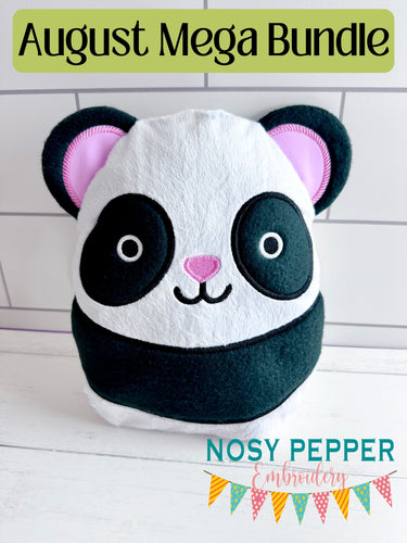 Panda stuffie (5 sizes included) machine embroidery design DIGITAL DOWNLOAD