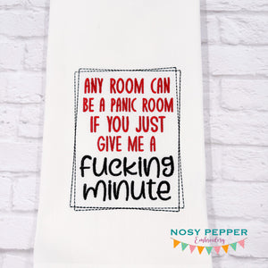 Panic Room machine embroidery design (4 sizes included) DIGITAL DOWNLOAD