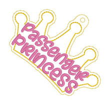 Load image into Gallery viewer, Passenger Princess bagtag/bookmark/ornament machine embroidery design DIGITAL DOWNLOAD