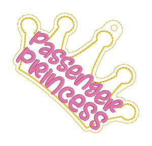Passenger Princess bagtag/bookmark/ornament machine embroidery design DIGITAL DOWNLOAD