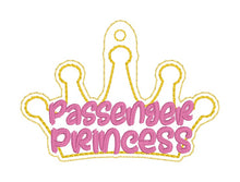 Load image into Gallery viewer, Passenger Princess snap tab and eyelet fob set (single and multi files included) machine embroidery design DIGITAL DOWNLOAD