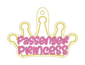 Passenger Princess snap tab and eyelet fob set (single and multi files included) machine embroidery design DIGITAL DOWNLOAD