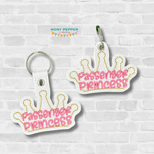Load image into Gallery viewer, Passenger Princess snap tab and eyelet fob set (single and multi files included) machine embroidery design DIGITAL DOWNLOAD