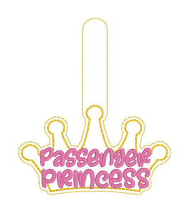 Passenger Princess snap tab and eyelet fob set (single and multi files included) machine embroidery design DIGITAL DOWNLOAD