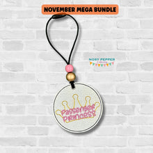 Load image into Gallery viewer, Passenger Princess double sided car tag machine embroidery design DIGITAL DOWNLOAD