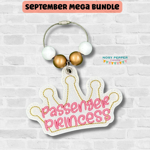 Passenger Princess bagtag/bookmark/ornament machine embroidery design DIGITAL DOWNLOAD