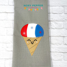 Load image into Gallery viewer, Patriotic Snow Cone applique machine embroidery design June 2024 Mystery Bundle (5 sizes included) DIGITAL DOWNLOAD