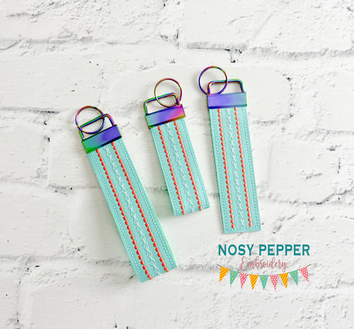 Pattern key fob set machine embroidery file (3 sizes, single and multi files included) DEC 24 Patreon Bundle DIGITAL DOWNLOAD