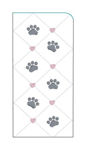Load image into Gallery viewer, Paw Quilted Glasses case (2 versions included) machine embroidery design DIGITAL DOWNLOAD