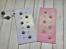 Load image into Gallery viewer, Paw Quilted Glasses case (2 versions included) machine embroidery design DIGITAL DOWNLOAD