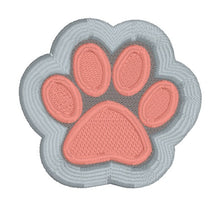 Load image into Gallery viewer, Paw and Toadstool mini patch set (2 sizes included) Fall 25 Skill Builder Bundle machine embroidery design DIGITAL DOWNLOAD