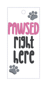 Pawsed bookmark/ornament/bag tag March 25 Mystery Bundle machine embroidery design DIGITAL DOWNLOAD