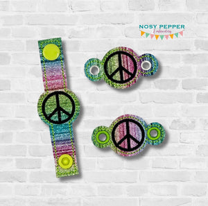 Peace Sign Shoe Charms 2024 Skill Builder 2.0 machine embroidery design single and multi files (3 versions included) DIGITAL DOWNLOAD