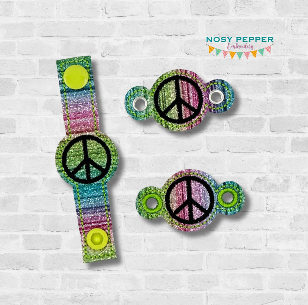 Peace Sign Shoe Charms 2024 Skill Builder 2.0 machine embroidery design single and multi files (3 versions included) DIGITAL DOWNLOAD
