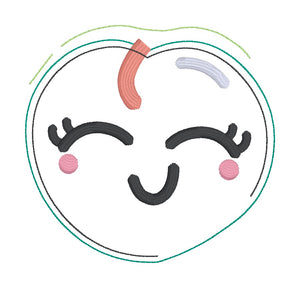 Peach mini stuffie machine embroidery design DIGITAL DOWNLOAD
