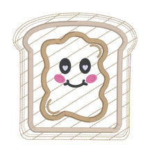 Load image into Gallery viewer, Peanut Butter hot pad machine embroidery design (5 sizes included) DIGITAL DOWNLOAD