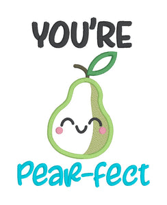 Pear-fect machine applique embroidery design (4 sizes included) DIGITAL DOWNLOAD