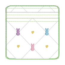 Load image into Gallery viewer, Peep Quilted Set machine embroidery design (ITH bag w/5 sizes and sleep mask w/2 sizes included) DIGITAL DOWNLOAD