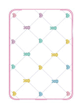 Load image into Gallery viewer, Peep Quilted mug rug machine embroidery design (4 sizes, envelope and turned styles included) DIGITAL DOWNLOAD