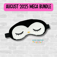 Load image into Gallery viewer, Penguin sleep mask machine embroidery design (2 sizes included) DIGITAL DOWNLOAD
