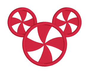 Peppermint Mouse applique set machine embroidery design (4 designs- Mugrug with 4 sizes, envelope and turned, and boy and girl designs with 5 sizes included)