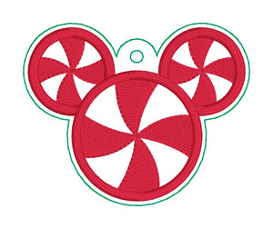 Peppermint Mouse ornament machine embroidery design DIGITAL DOWNLOAD