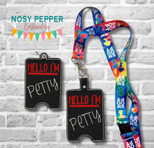 Load image into Gallery viewer, Petty lanyard card case machine embroidery design Spring 2025 Skill Builder Bundle (eyelet and snap tab designs included) DIGITAL DOWNLOAD