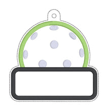 Load image into Gallery viewer, Pickleball appliqué name bag tag/ornament/bookmark machine embroidery design DIGITAL DOWNLOAD