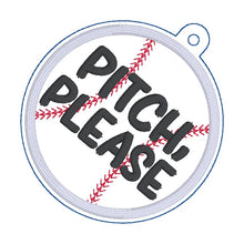 Load image into Gallery viewer, Baseball/Softball appliqué bag tag set (3 designs included) machine embroidery design DIGITAL DOWNLOAD