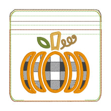 Load image into Gallery viewer, Plaid Pumpkin applique ITH Bag (4 sizes available) machine embroidery design DIGITAL DOWNLOAD