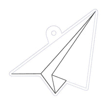 Load image into Gallery viewer, Plane shaker bag tag machine embroidery design DIGITAL DOWNLOAD