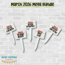 Load image into Gallery viewer, Celebrity Plant Markers (Set of 6 machine designs) MARCH 26 MB DIGITAL DOWNLOAD