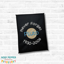 Load image into Gallery viewer, Pluto Never Forget Sketchy machine embroidery design (5 sizes included) DIGITAL DOWNLOAD