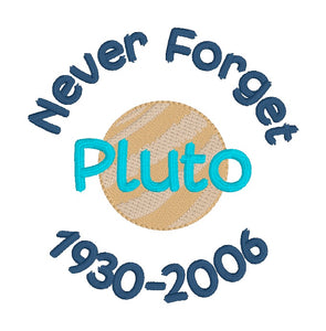 Pluto Never Forget Sketchy machine embroidery design (5 sizes included) DIGITAL DOWNLOAD