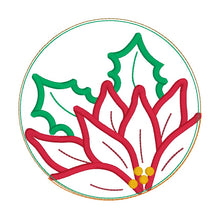 Load image into Gallery viewer, Poinsettia applique envelope Mug Rug  --2026 Holiday Bundle-- (4 sizes included) machine embroidery design DIGITAL DOWNLOAD
