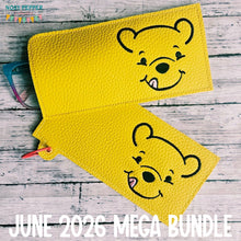 Load image into Gallery viewer, Honey Bear Glasses case  (2 versions included) machine embroidery design DIGITAL DOWNLOAD