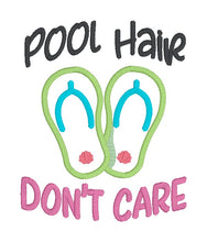 Load image into Gallery viewer, Pool Hair applique machine embroidery design (4 sizes included) DIGITAL DOWNLOAD