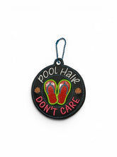 Load image into Gallery viewer, Pool Hair applique bag tag/ornament/bookmark machine embroidery design DIGITAL DOWNLOAD