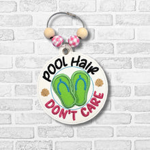 Load image into Gallery viewer, Pool Hair applique bag tag/ornament/bookmark machine embroidery design DIGITAL DOWNLOAD
