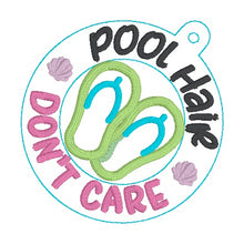 Load image into Gallery viewer, Pool Hair applique bag tag/ornament/bookmark machine embroidery design DIGITAL DOWNLOAD