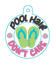 Load image into Gallery viewer, Pool Hair snap tab and eyelet fob set (single and multi files included) machine embroidery design DIGITAL DOWNLOAD