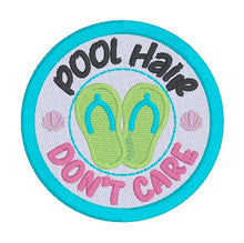 Load image into Gallery viewer, Pool Hair patch (2 sizes included) machine embroidery design DIGITAL DOWNLOAD