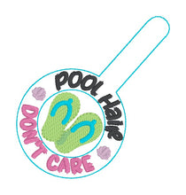 Load image into Gallery viewer, Pool Hair snap tab and eyelet fob set (single and multi files included) machine embroidery design DIGITAL DOWNLOAD