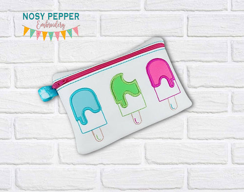 Popsicle applique ITH Bag 2025 Summer Mini Skill Builder Bundle (5 sizes available) machine embroidery design DIGITAL DOWNLOAD