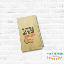 Load image into Gallery viewer, Potatoes applique machine embroidery design (4 sizes included) DIGITAL DOWNLOAD