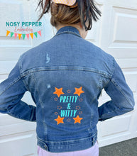 Load image into Gallery viewer, Pretty &amp; Witty appliqué machine embroidery design (4 sizes included) DIGITAL DOWNLOAD