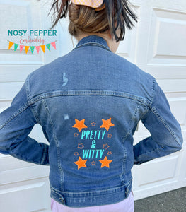 Pretty & Witty appliqué machine embroidery design (4 sizes included) DIGITAL DOWNLOAD